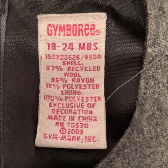 GYMBOREE 2 piece Outfit, size 18-24 Month, gray and pink with black lini… - Picture 6 of 16